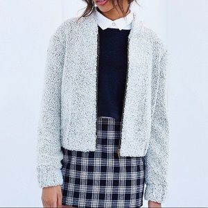 Urban Outfitters Textured Grey Bomber Jacket